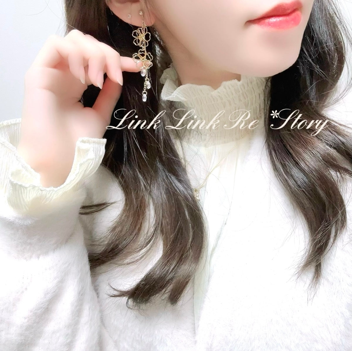 桜 ビジューピアス - ピアス